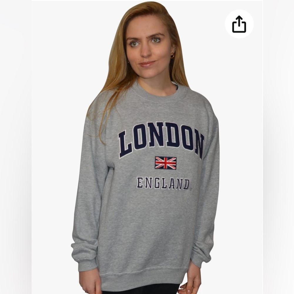 Unisex Light Heather Grey London England Sweater